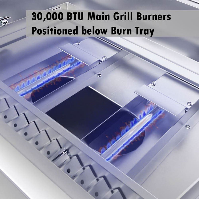 Sunstone 30-Inch 3-Burner Built-In Grill Hybrid - Natural Gas - SUNCHSZ30IR-NG