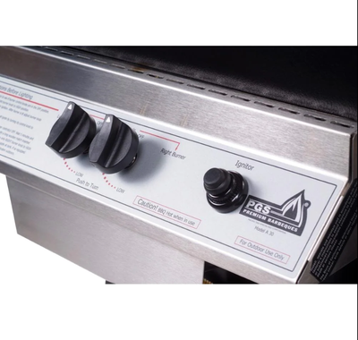 PGS A Series A40 - 2-Burner Black Portable Pedestal Base Grill - Natural Gas - A40NG + ABPED + ANC