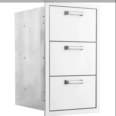 Eloquence 16-Inch Stainless Steel Triple Access Drawer, Contempo - Eloquence-260-DRW3 + Eloquence-350H-Handle (3)