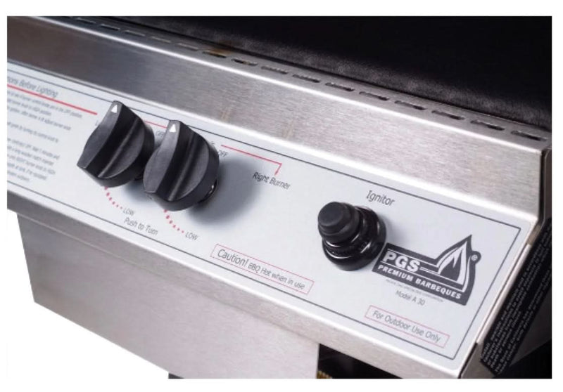 PGS A Series A40 - 2-Burner Stainless Steel Patio Base Grill - Liquid Propane Gas - A40LP + ASPED + ANB