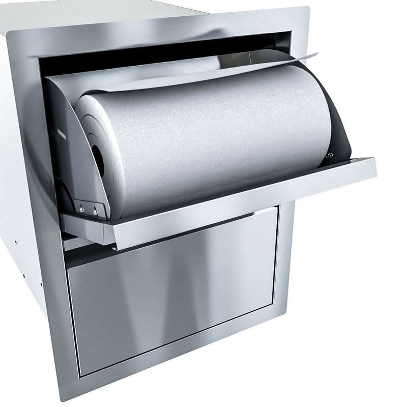 Sunstone 16 Inch Aruba Series Swivel Paper Towel Holder and Single Extra-Large Drawer - ARU-16PCD