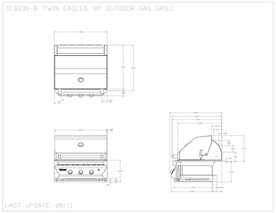 Twin Eagles - 30-Inch - Built-In Grill - Liquid Propane Gas with Infrared Rotisserie - TEBQ30R-CL