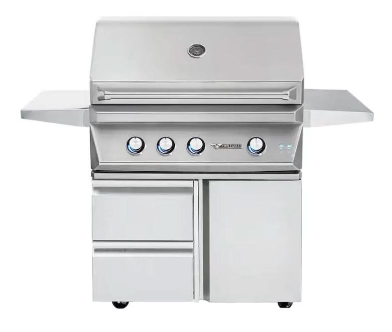 Twin Eagles - 36-Inch 3-Burner Freestanding Grill - Natural Gas - TEBQ36RS-CN + TEGB36SD-B