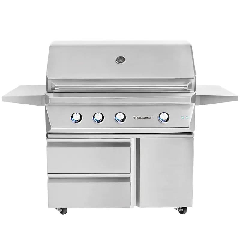 Twin Eagles - 42-Inch 3-Burner Freestanding Grill - Natural Gas - TEBQ42R-CN + TEGB42SD-B