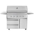 Twin Eagles - 42-Inch 3-Burner Freestanding Grill - Natural Gas - TEBQ42RS-CN + TEGB42SD-B