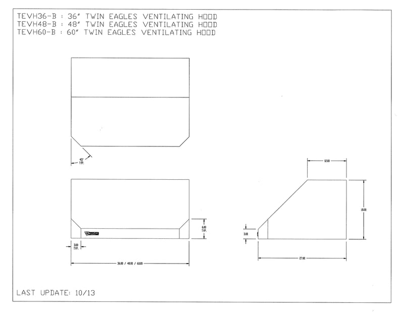 Twin Eagles 48" Ventilation Hood - TEVH48-C