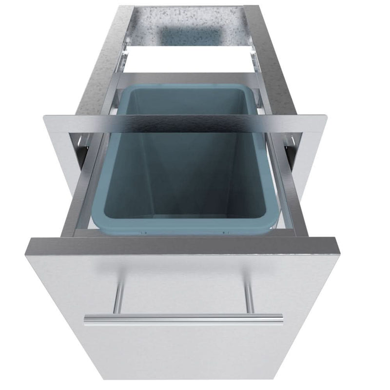 Sunstone 16 Inch Texan Series Large Trash Drawer with an ABS Trash Bin Included - TEX-16TRD