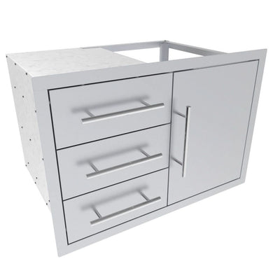 Sunstone 30 Inch Texan Series Triple Drawer Door Combo with Removable Support Frame - TEX-30TDDC
