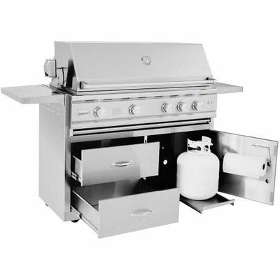 Summerset TRL Deluxe - 44-Inch 4-Burner Freestanding Grill - Liquid Propane Gas - TRLD44-LP + CART-TRLD44-DC