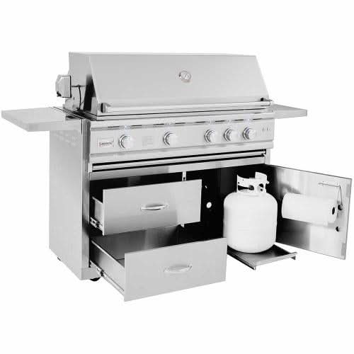 Summerset TRL Deluxe - 44-Inch 4-Burner Freestanding Grill - Liquid Propane Gas - TRLD44-LP + CART-TRLD44-DC