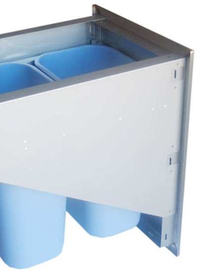 Sunstone 20x27 Beveled Frame Trash Drawer w/Two Trash Bins - BA-TRD2027
