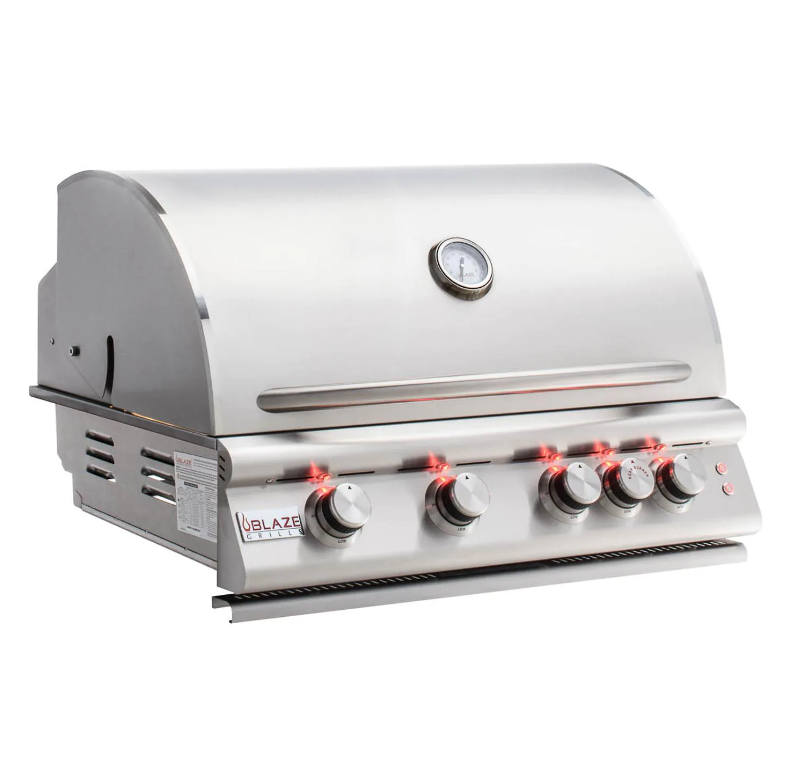 Blaze Premium LTE - 32-Inch 4-Burner Built-In Grill - Liquid Propane Gas with Rear Infrared Burner & Grill Lights - BLZ-4LTE2-LP