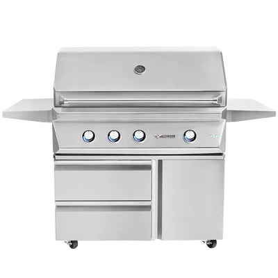 Twin Eagles - 42-Inch 3-Burner Freestanding Grill - Liquid Propane Gas - TEBQ42RS-CL + TEGB42SD-B