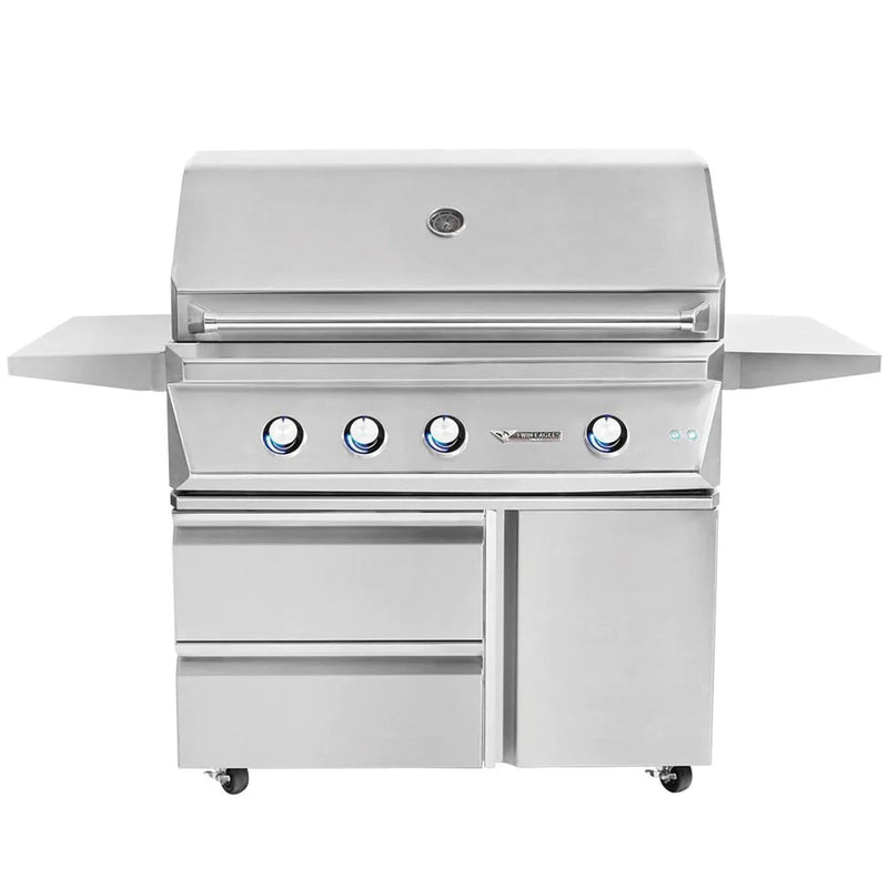 Twin Eagles - 42-Inch 3-Burner Freestanding Grill - Liquid Propane Gas - TEBQ42RS-CL + TEGB42SD-B